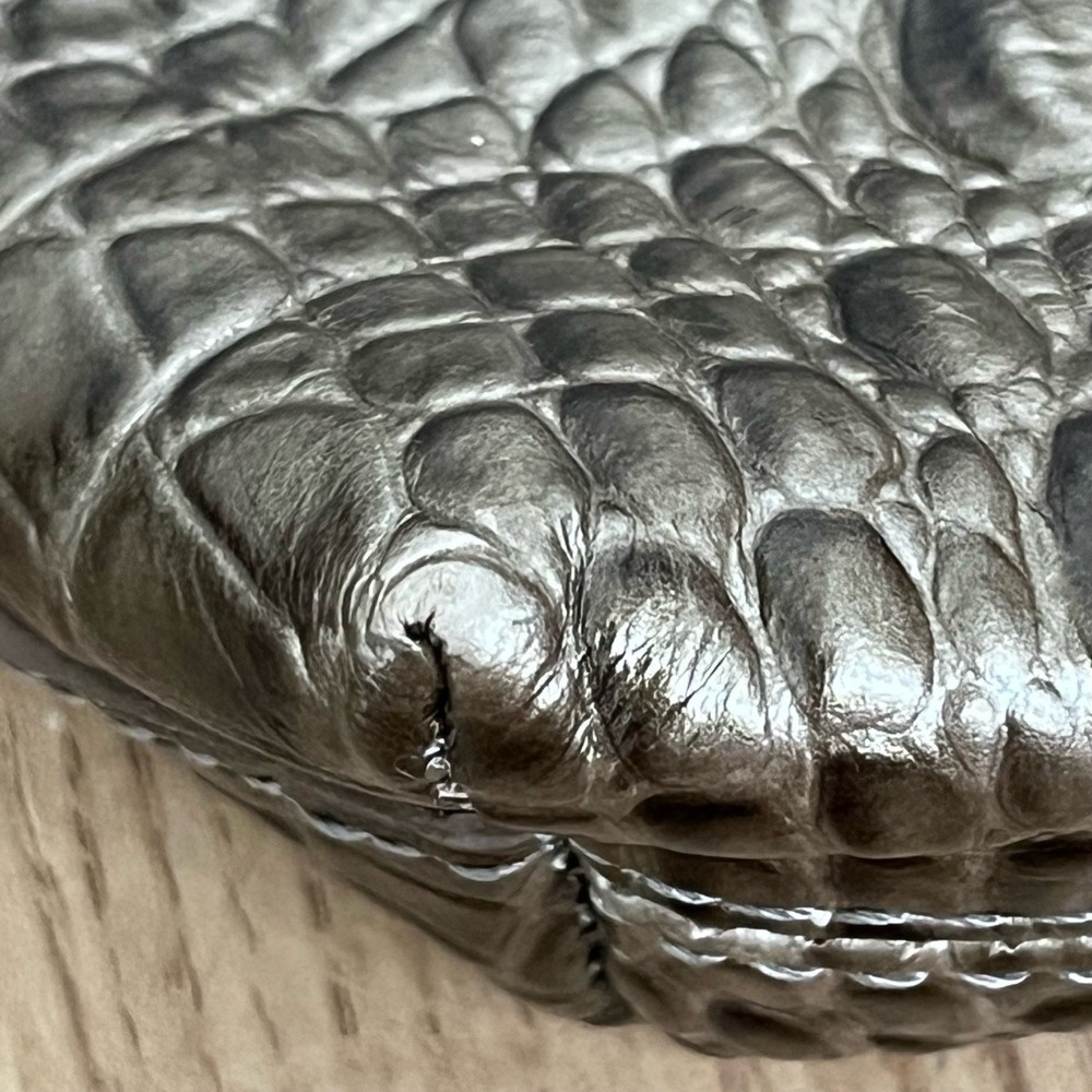 Brahmin Smokey Taupe Melbourne Clutch Croc-Embossed Leather Brown Croc - Picture 13 of 15